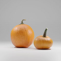 Colección de calabazas realistas 3D perfectas para tus diseños y proyectos otoñales. 