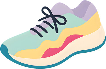 Running shoe icon transparent background alpha channel pastel fitness training workout summer activity clipart isolated PNG for branding social media and web design