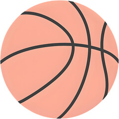 Basketball icon transparent background alpha channel pastel sport summer activity clipart isolated PNG for branding advertising social media and web design