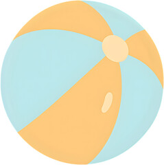 Beach ball icon transparent background alpha channel pastel summer beach leisure clipart isolated PNG for branding advertising social media and web design