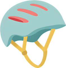 Bicycle helmet icon top side view transparent background alpha channel pastel cycling safety gear clipart isolated PNG for branding social media and web design