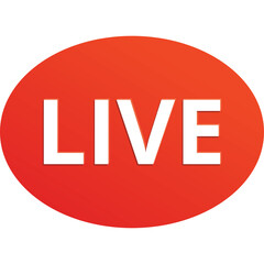 Orange Oval With The Word Live In White Text Centered On A Transparent Background Minimalist Design
