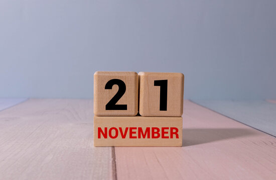 Calendar for November 21: name of the month in English, number 21