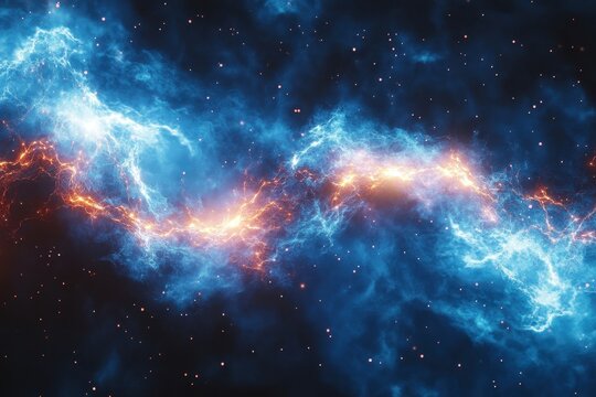 Vast cosmic nebula illuminated by vibrant colors in deep space during a stellar event