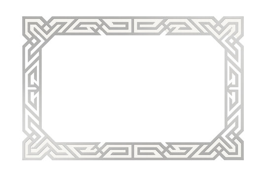 Celtic knot silver geometric rectangle frame border