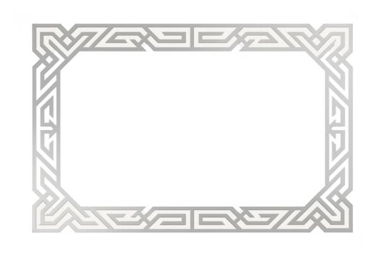 Celtic knot silver geometric rectangle frame border