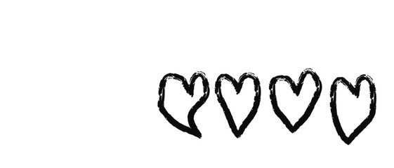 Line brush heart vector set. Hand drawn sketch doodle style arrow, cloud, star with marker stroke pencil highlight. Cute handwritten crown, heart, star line brush art design. Vector illustration 