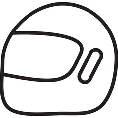 Outline of a Protective Helmet With a Clear Visor and Ventilation Detail on a White Transparent Background Representing Safety and Sport
