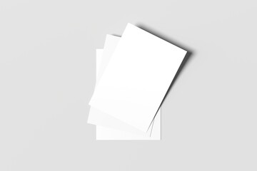 A4 format empty paper note template. White sheet paper mock up. 3D illustrating.