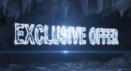 Frozen exclusive offer promo. Great for winter, Christmas or New Year's sales campaign, holidays advertising, seasonal marketing, promotion. Ice cold seasonal deal!