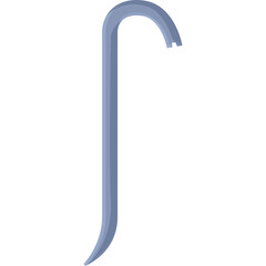 Gray Metal Crowbar Tool With A Hook On One End And A Forked End On The Other Against A White Background
