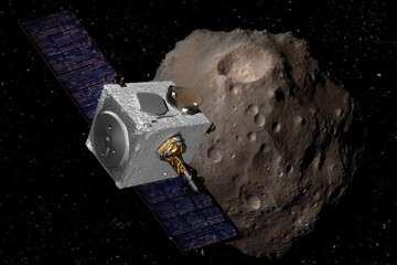 Spacecraft exploring asteroid surfaces with advanced technology and solar panels revealing details about extraterrestrial geology and cosmic discovery captured with clarity