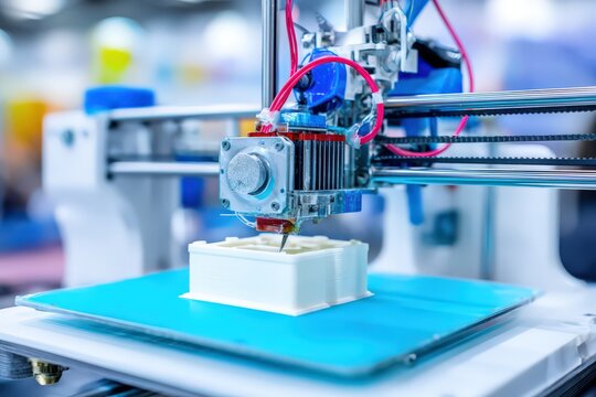 Innovative 3D printer technology showcasing precision manufacturing creating intricate designs with advanced materials reflecting the future of digital fabrication - Powered by Adobe