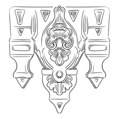 Decorative hand drawing filigree ornament vector illustration