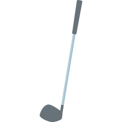 Gray Golf Club With Light Blue Shaft and Gray Grip on Transparent Background Isolated