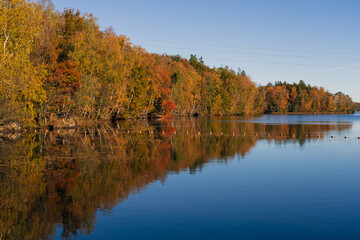 Lagan river in Laholm, Sweden. Lagan is one of four main westcoast rivers in south-western Sweden. Famous destination for salmon fishing.