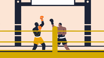 Boxers Ready to Fight in Boxing Ring