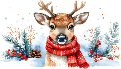 Illustration of christmas raindeer