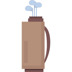 Golf Bag With Clubs Vector Illustration On Transparent Background Sports Equipment