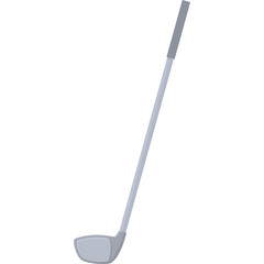 Golf Club With A Light Gray Metal Shaft And Head On A Transparent Background