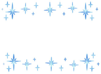 Simple and cute watercolor light blue star frame