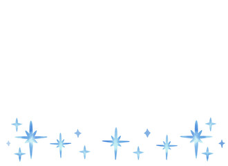 Simple and cute watercolor light blue star frame