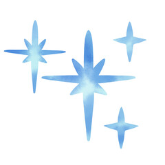 Simple and cute light blue star illustration