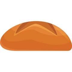 Golden Brown Loaf of Bread with Score Marks on Top Isolated on White Background