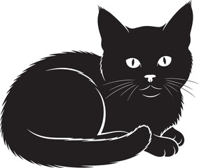 Elegant feline silhouette a simple black cat design pet graphic cute kitty image animal clipart domestic cat lovers design for t-shirts