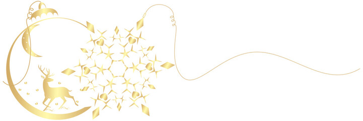 line art snowflake and christmas ball illustration christmas