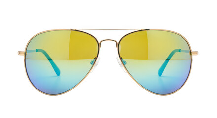 Gold Aviator Sunglasses With Mirrored Gradient Lenses