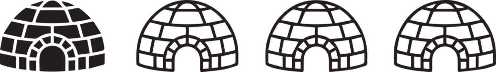 igloo icon set progressive shading vector ai eps png jpeg minimalist dome entrance sequence for winter design