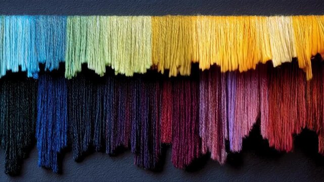 Mixing contrasting thread colors side by side to produce bold striking gradients that highlight sharp color differences and texture.