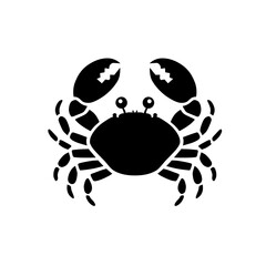 Crab Silhouette Illustration: Seafood Icon Vector Design