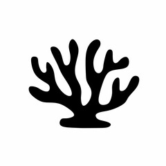 Coral Silhouette Icon Underwater Sea Life Marine Biology Ocean Reef