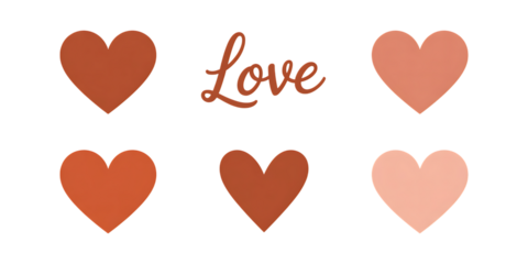 Gradient Hearts and Love Text in Warm Tones typography romantic