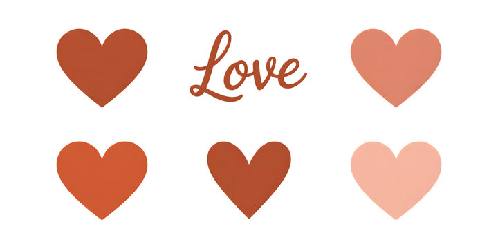 Gradient Hearts and Love Text in Warm Tones typography romantic