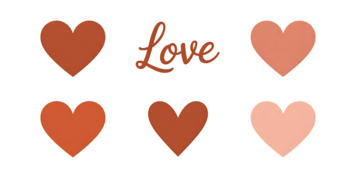 Gradient Hearts and Love Text in Warm Tones typography romantic - Powered by Adobe