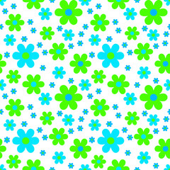 Fototapeta premium Pop Daisy Floral Seamless Repeat