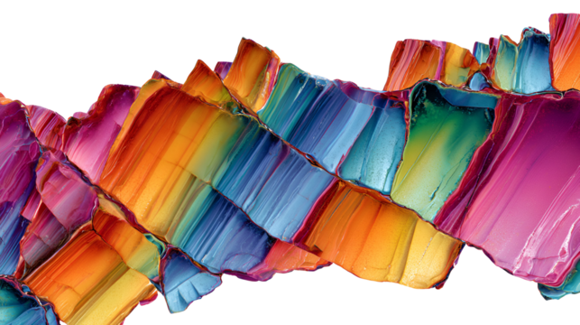 Vibrant rainbow paint strokes on black background abstract texture