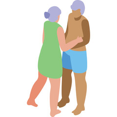 Elderly Couple Dancing Joyfully on a White Background During a Holiday Celebration Embracing Affection and Togetherness in Pastel Tones