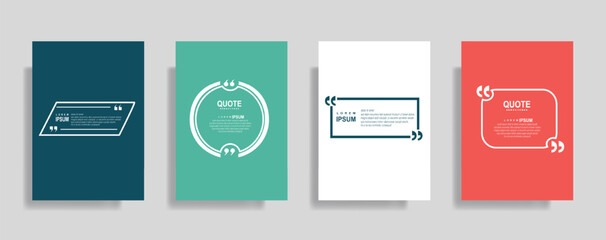 Modern quote box template designs for social media posts and marketing materials, available in four trendy color schemes for eye-catching visuals