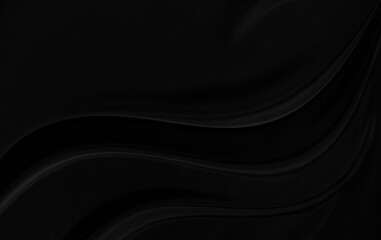 Black gray satin dark fabric texture luxurious shiny that is abstract silk cloth background with patterns soft waves blur beautiful.