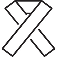 Simple outline of a looped ribbon symbol in black on a transparent background representing support awareness or hope
