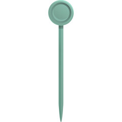 Simple Light Teal Toothpick With A Circular Head On A White Background
