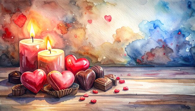 キャンドルとハートチョコが灯すあたたかな夜