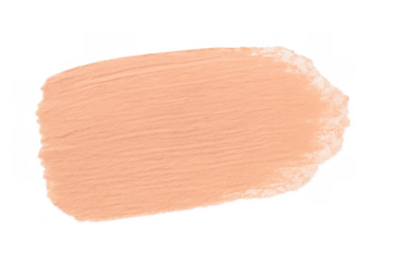 Peach foundation makeup smear for cosmetology and beauty product branding, isolated brush stroke texture on transparent background