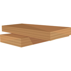 Stack Of Brown Wooden Planks With Layered Texture Isolated On White Background