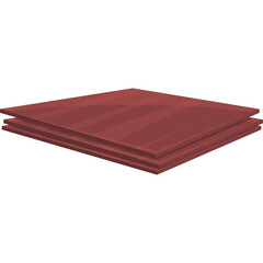 Stack Of Red Rectangular Objects With Stripes Isolated On Transparent Background Minimalist Design