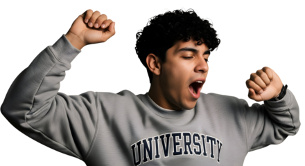 Student Yawning Stretching College University Learning Exhausted Morning